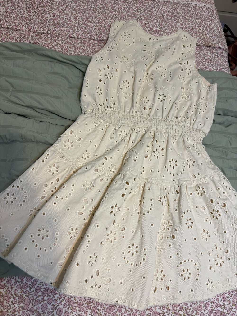 Steve Madden Cream Eyelet Tiered Mini Dress - Picture 3 of 3